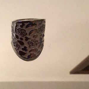 Lauren Adams saddle ring in white and silver